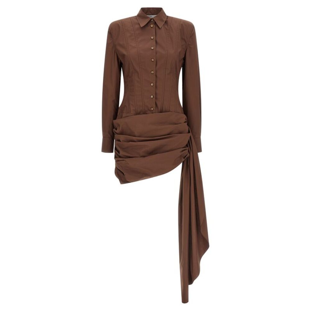 Giuseppe Di Morabito Brown Cotton Short Women's Dress